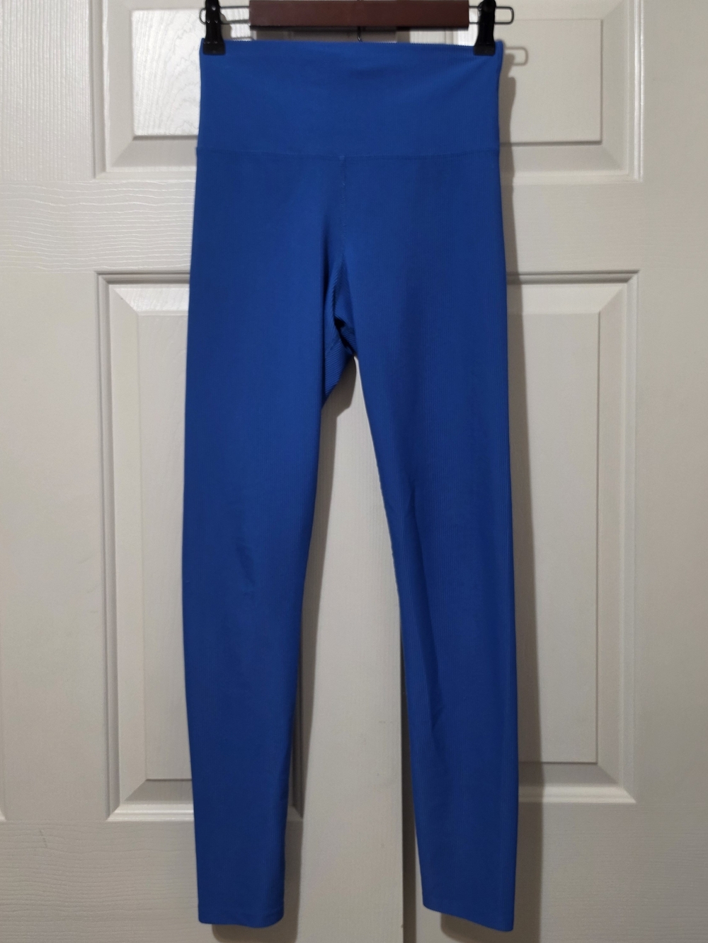 Beach Riot Ayla Ribbed High Waisted Athletic Work Out Leggings Blue Crush